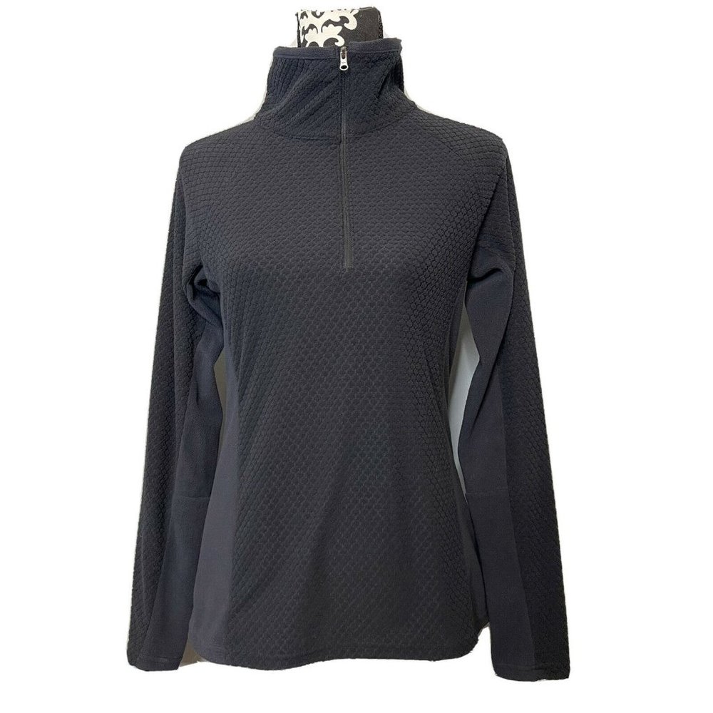 columbia womens small quilted thin 1/4 zip jacket sweater.